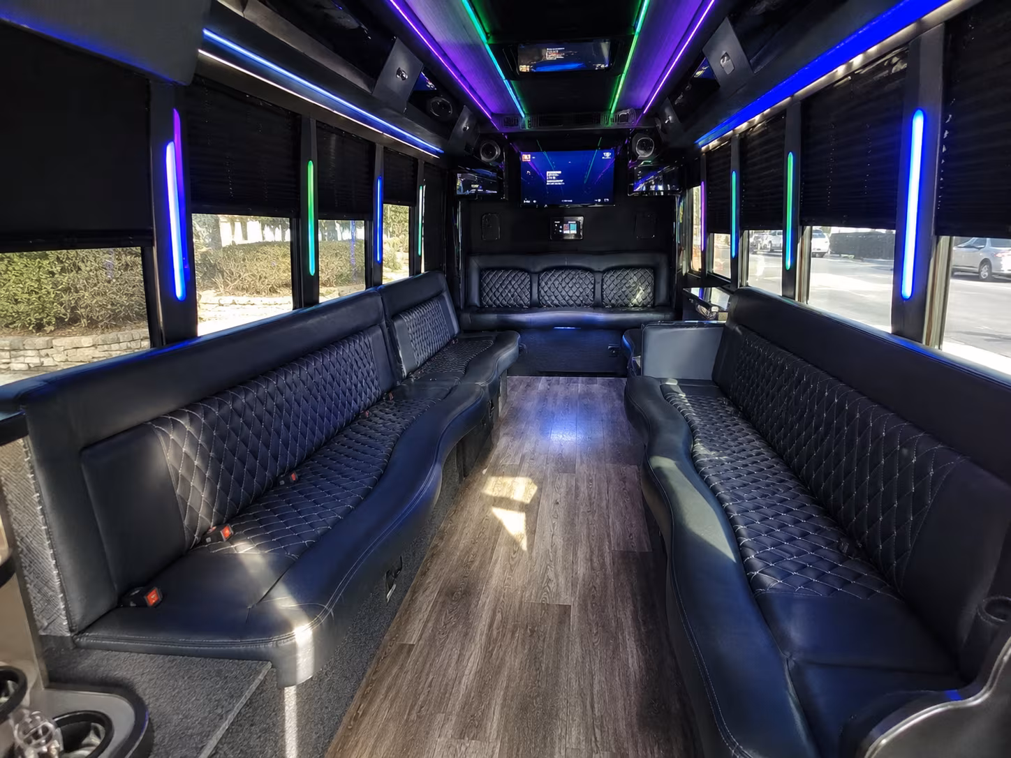 pembroke pines 15 passenger party bus interior