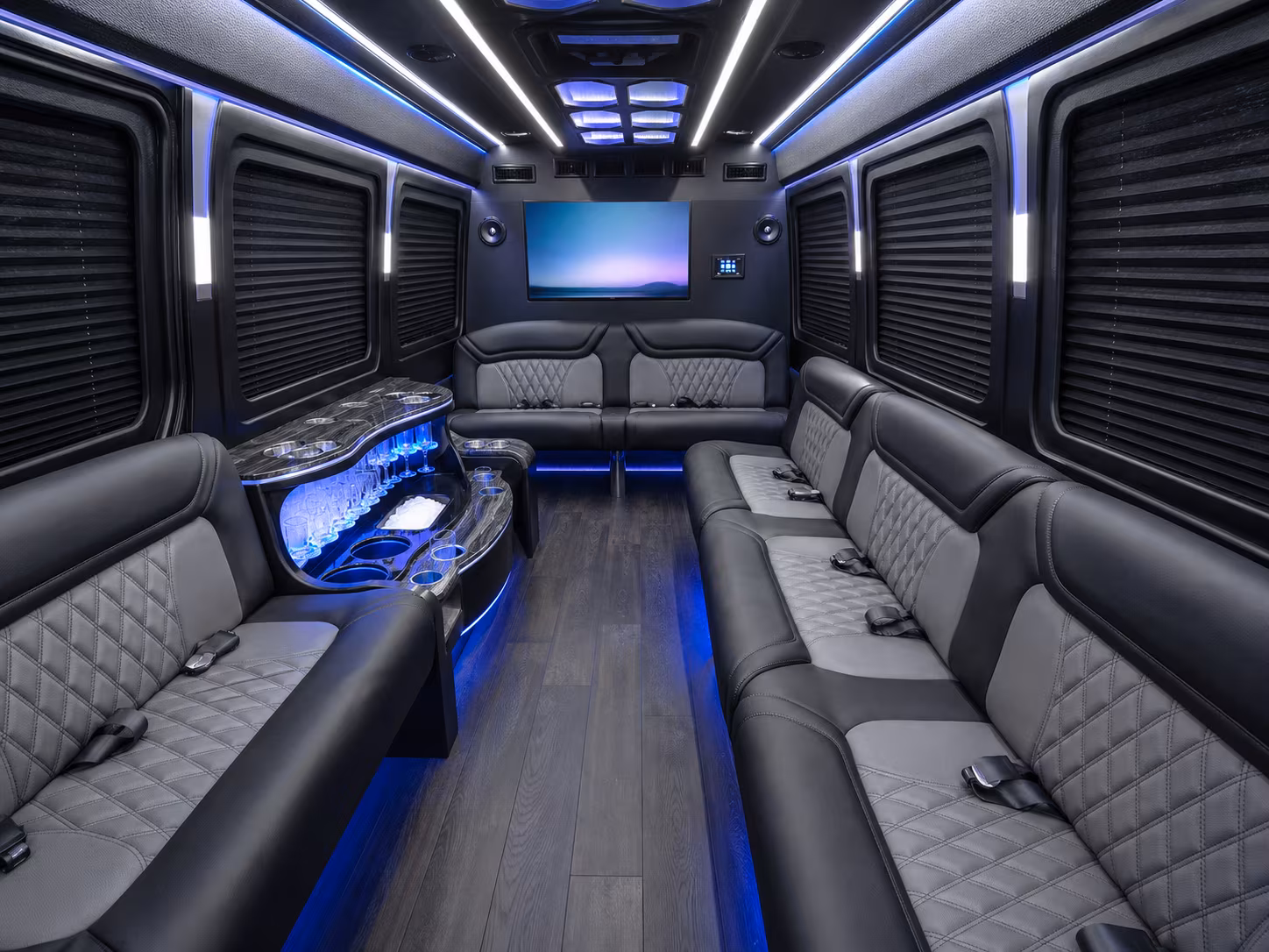 pembroke pines 20 passenger party bus inside